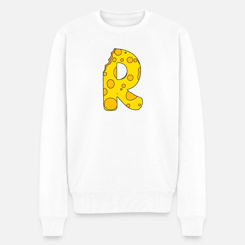 Buchstabe R - Männer Premium Bio Pullover - Weiß