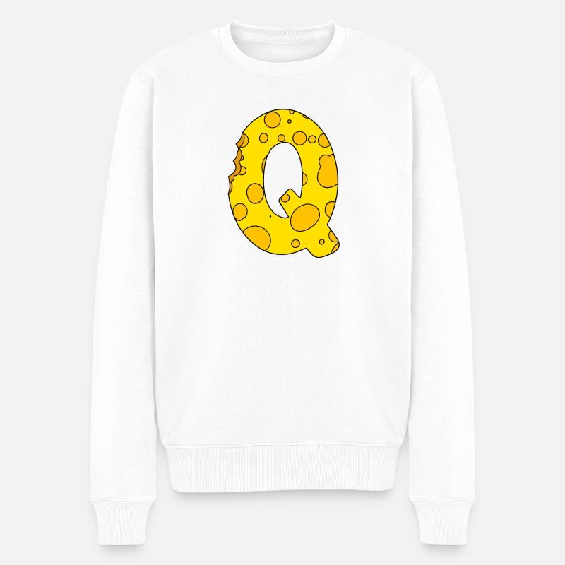 Lettre Q - Pull Premium bio Homme - blanc