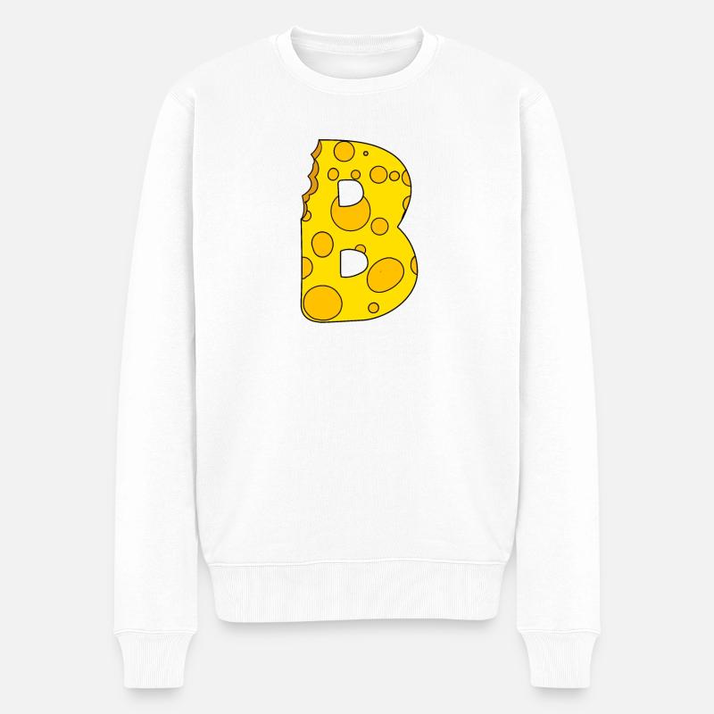 Lettre B - Pull Premium bio Homme - blanc