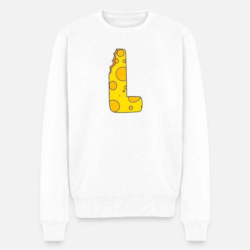 Lettre L - Pull Premium bio Homme - blanc
