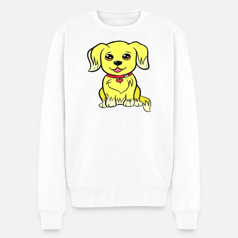 Conception de chien Kawaii - Pull Premium bio Homme - blanc