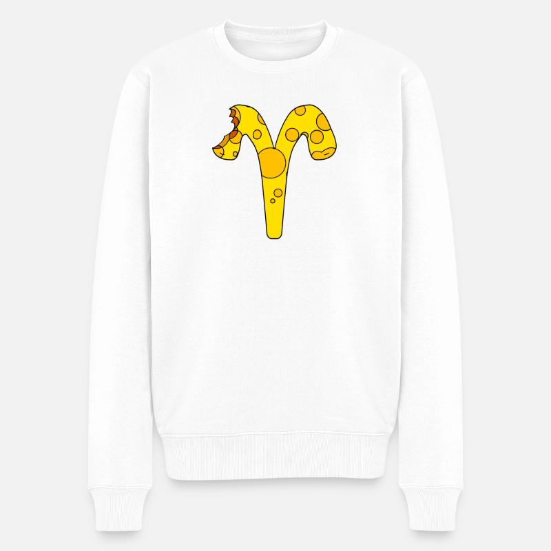 Sternzeichen Widder - Männer Premium Bio Pullover - Weiß