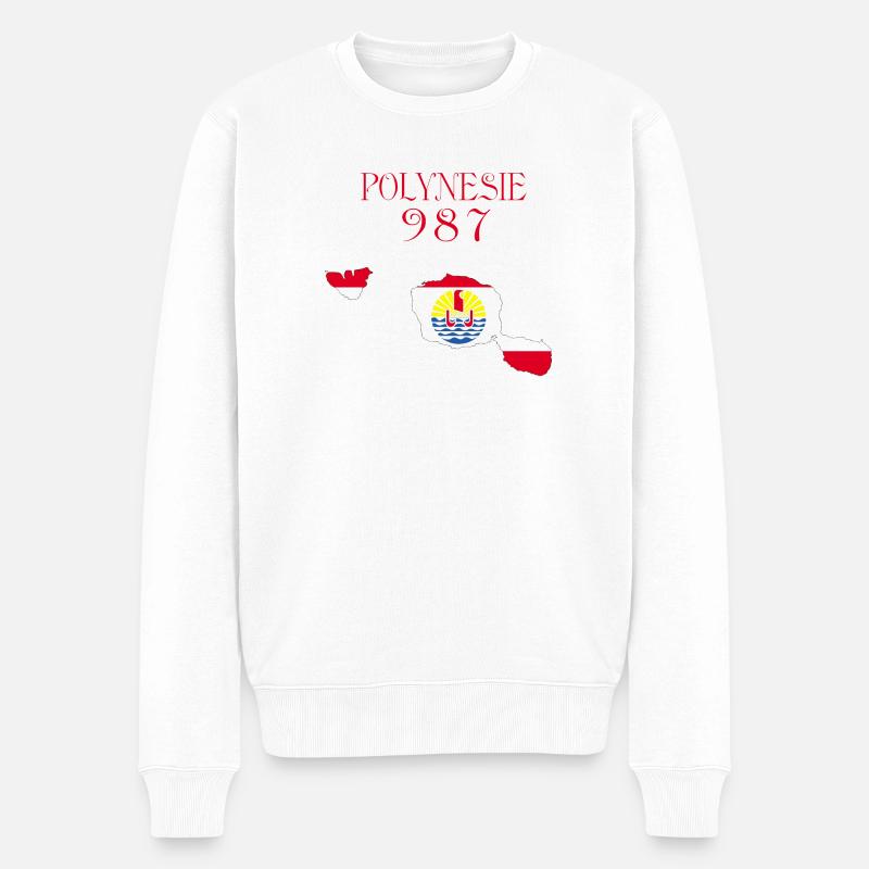 Polynésie - Pull Premium bio Homme - blanc