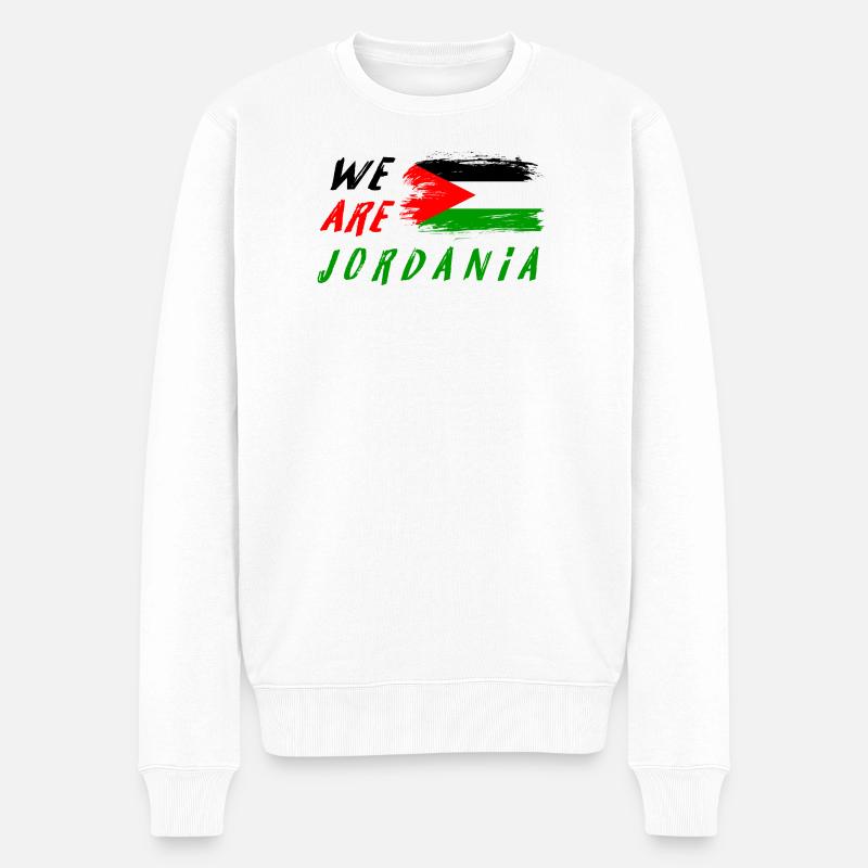 Wir sind Jordanien - Männer Premium Bio Pullover - Weiß
