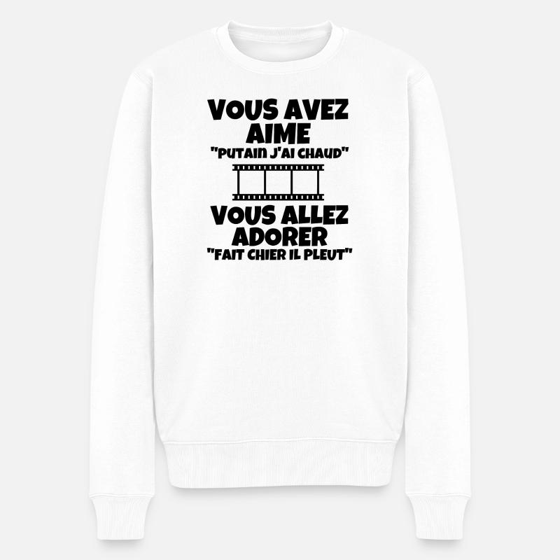 météo, j'ai chaud, changement climatique - Pull Premium bio Homme - blanc