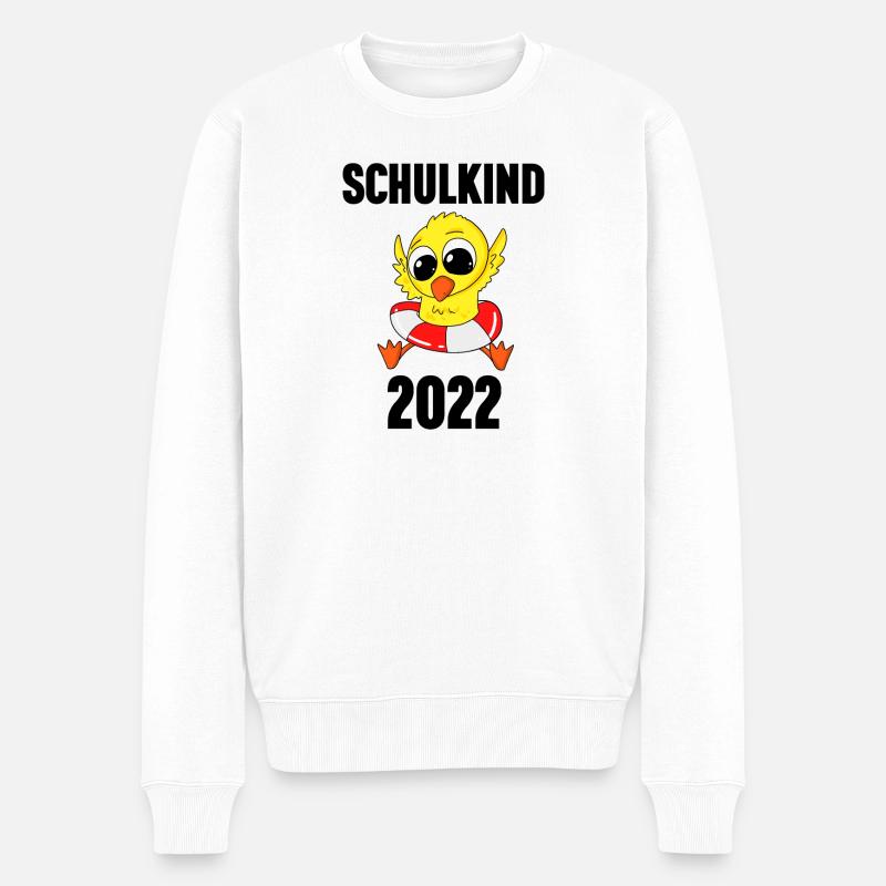 Schuldkind Einschulung 2022 - Männer Premium Bio Pullover - Weiß