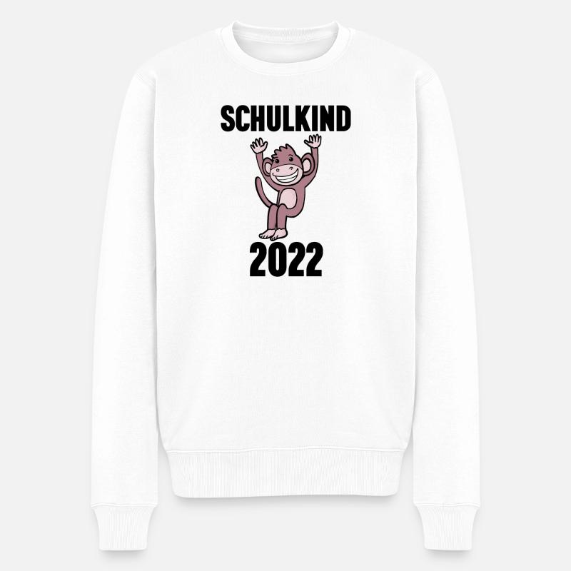 Schuldkind Einschulung 2022 - Männer Premium Bio Pullover - Weiß