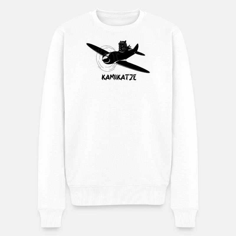 Kamikatze - Männer Premium Bio Pullover - Weiß