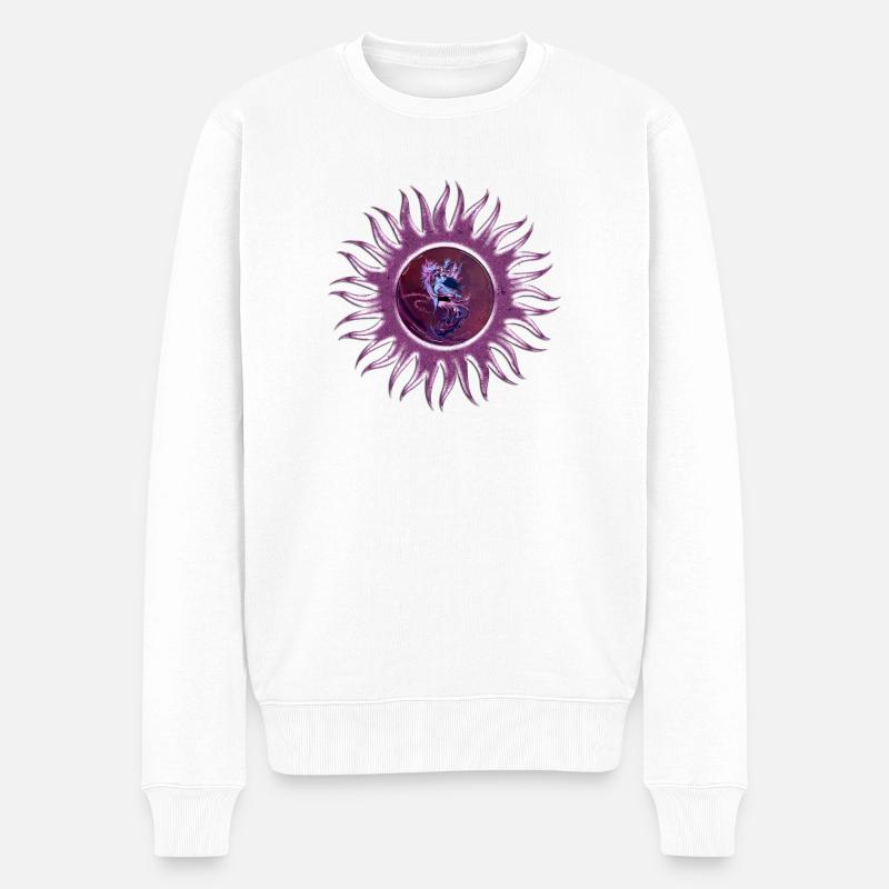 Fliegen Sie mit einem Fantasievogel - Männer Premium Bio Pullover - Weiß