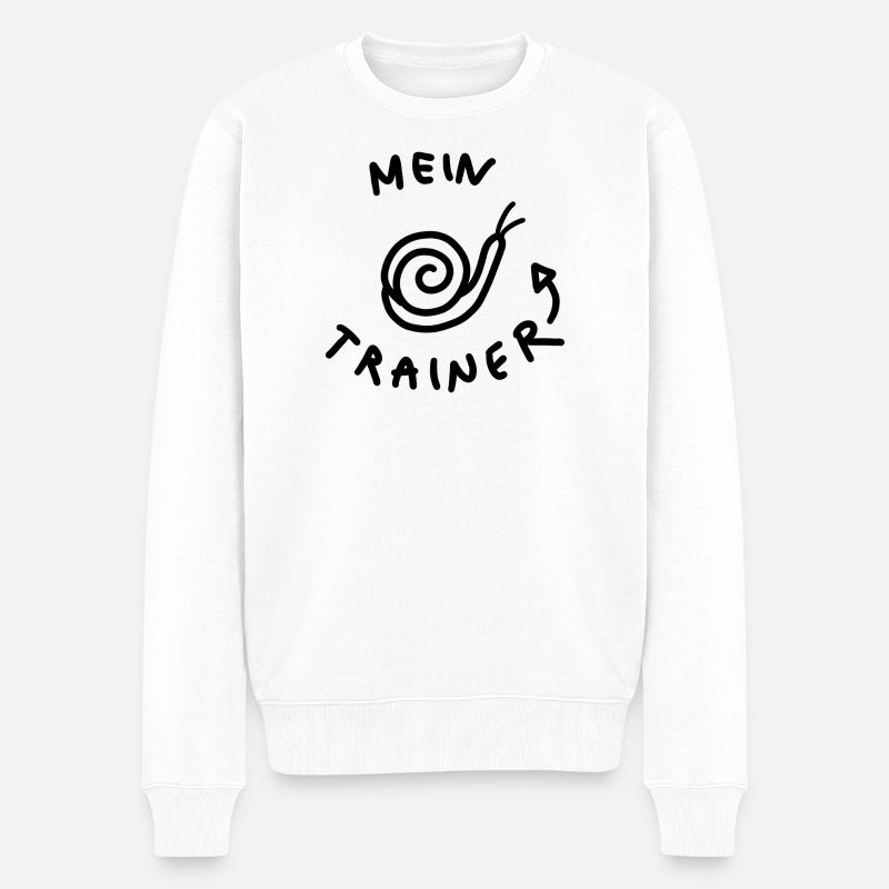 Mein Trainer die Schnecke - Männer Premium Bio Pullover - Weiß