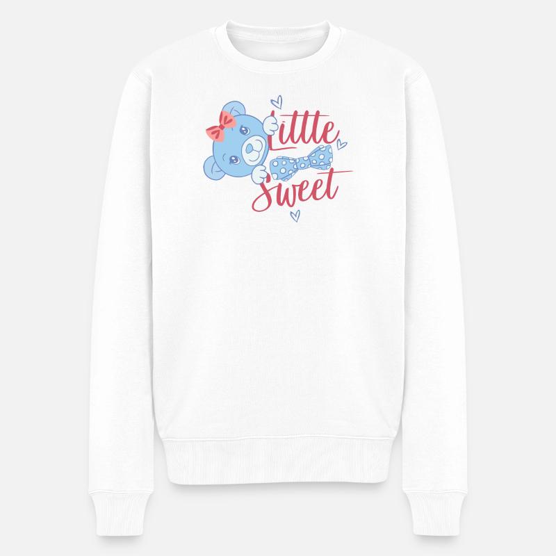 Süßer Teddybär - Männer Premium Bio Pullover - Weiß