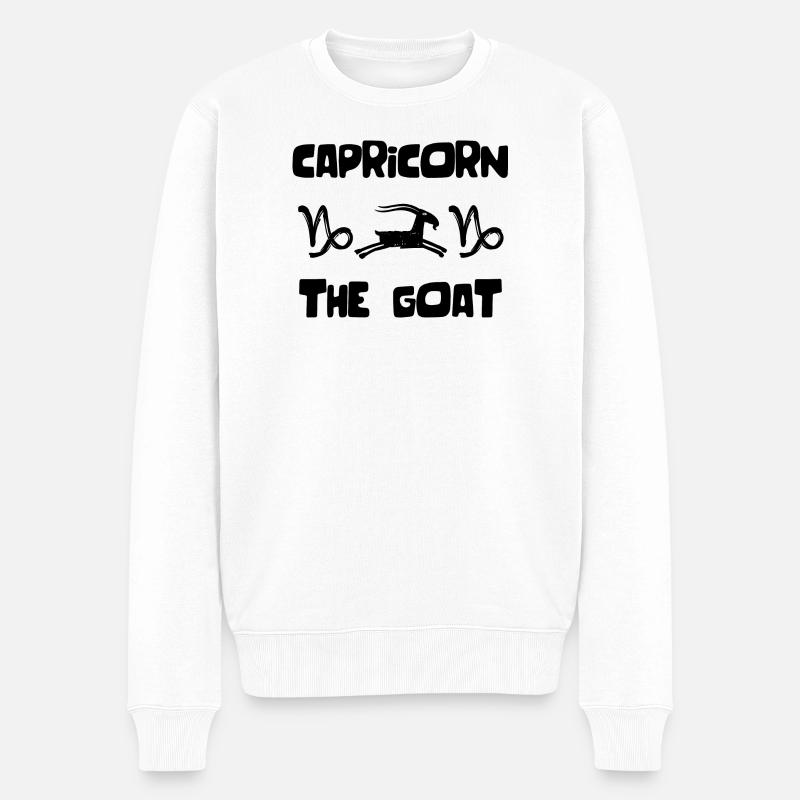 Steinbock Statement Astronomie Tierkreiszeichen - Männer Premium Bio Pullover - Weiß