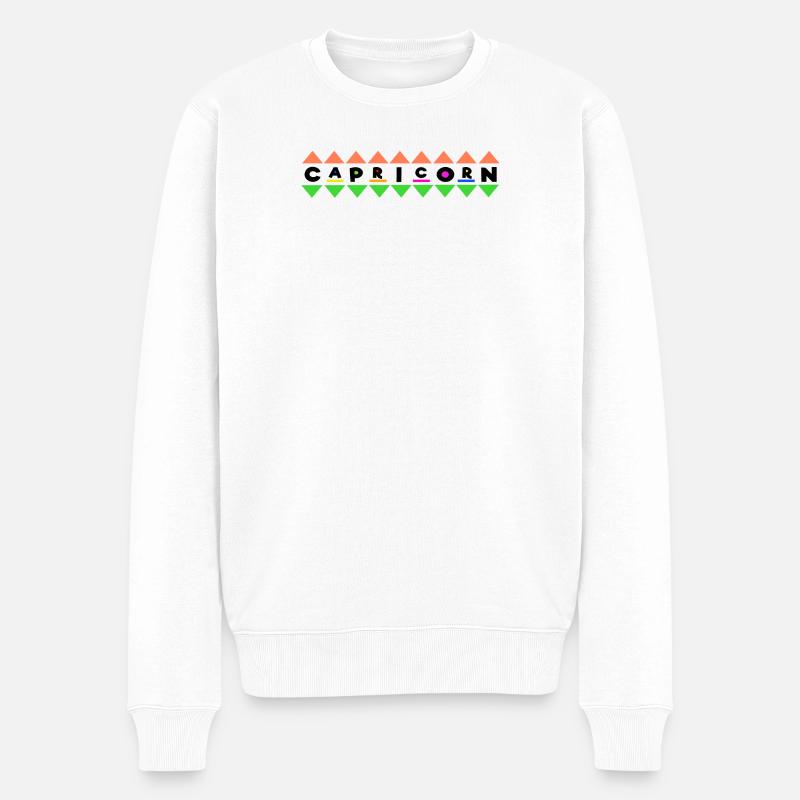 Gezeiten Aberglaube Steinbock Astrologie Spruch - Männer Premium Bio Pullover - Weiß