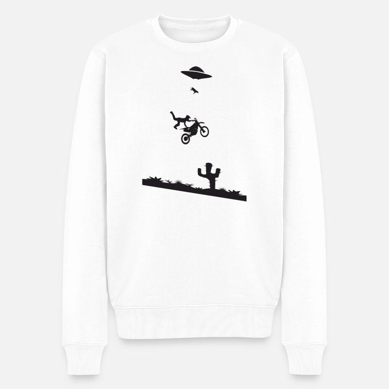 Motocross Stunt - Männer Premium Bio Pullover - Weiß