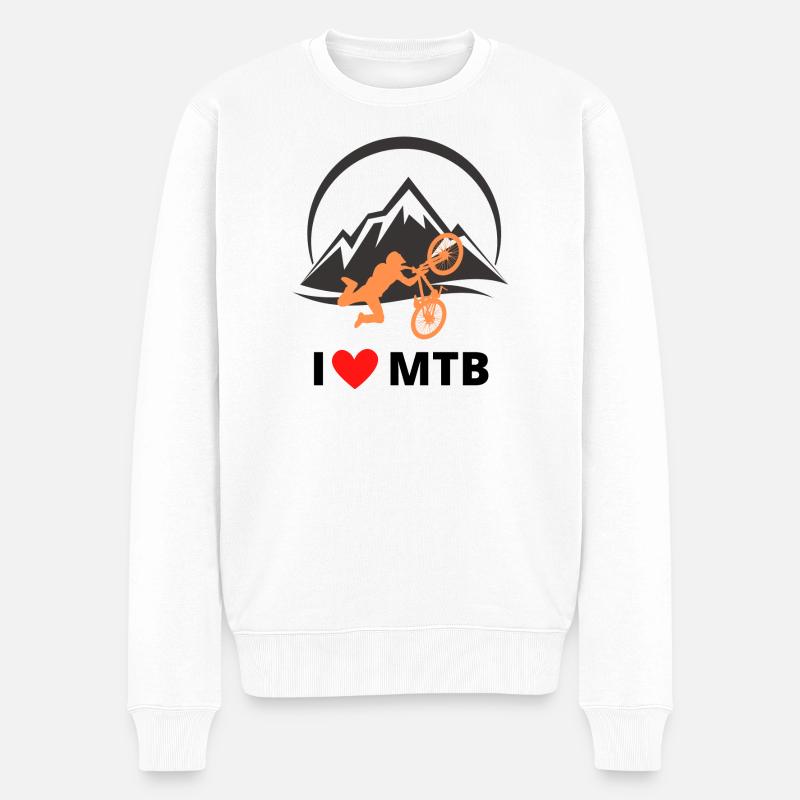 J’ADORE LE VTT / VTT - Pull Premium bio Homme - blanc