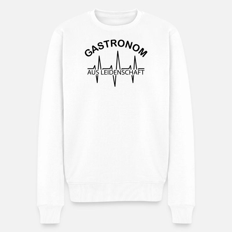 Gastronom aus Leidenschaft Symbol Puls Gastronomie - Männer Premium Bio Pullover - Weiß