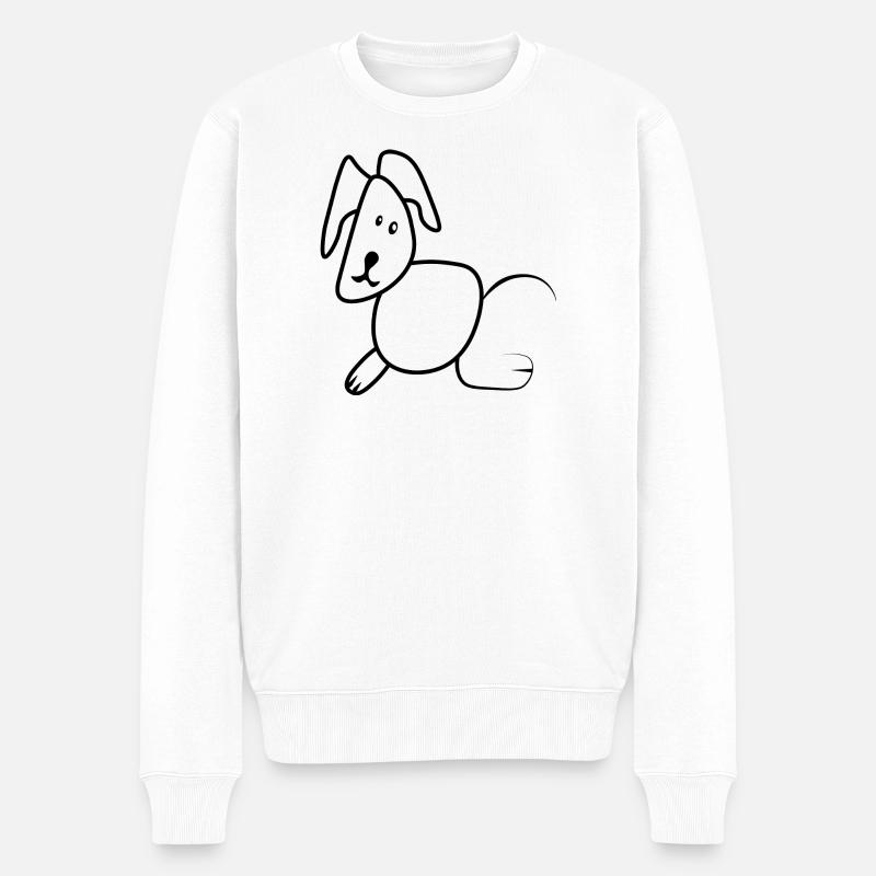 Dog Hund Buchstaben Tier - Männer Premium Bio Pullover - Weiß