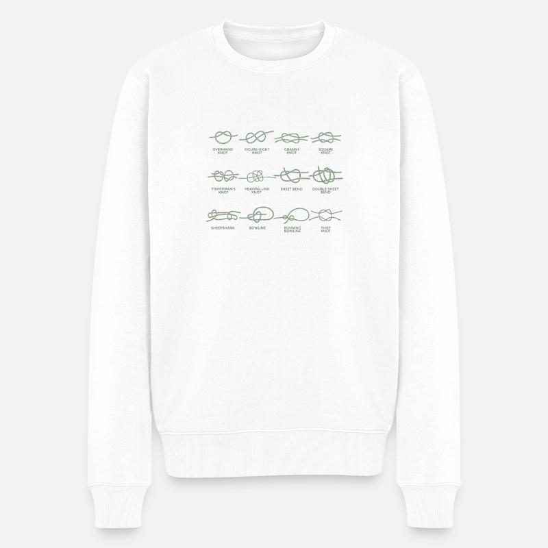 Boote Segeln Knoten Knotenkunde Geschenke - Männer Premium Bio Pullover - Weiß