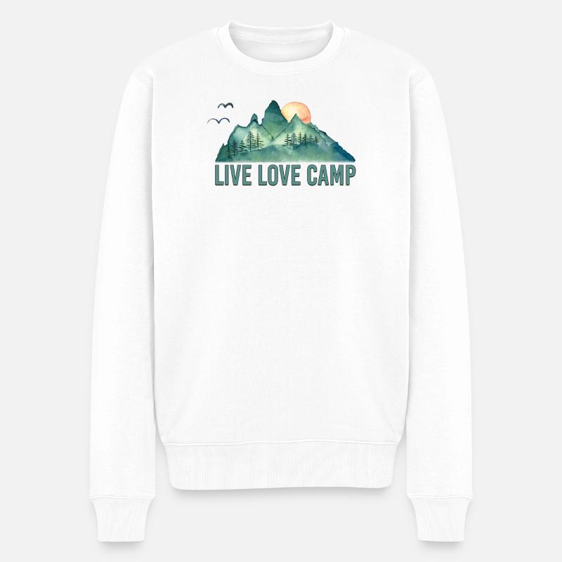 Live Liebescamp - Männer Premium Bio Pullover - Weiß
