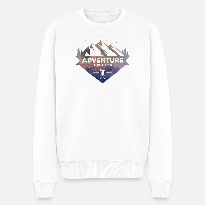 Abenteuer erwartet Sie - Männer Premium Bio Pullover - Weiß