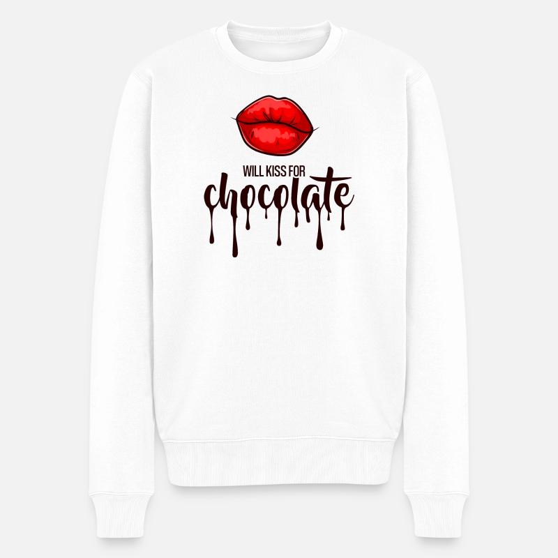 S’embrassera pour du chocolat - Pull Premium bio Homme - blanc