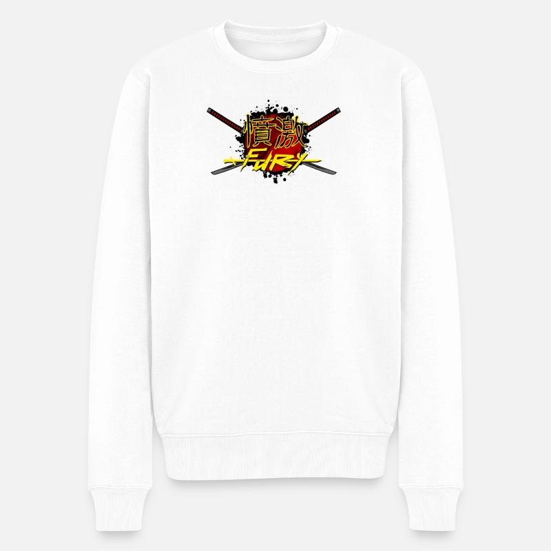 FURY Kreuzte Schwerter. - Männer Premium Bio Pullover - Weiß