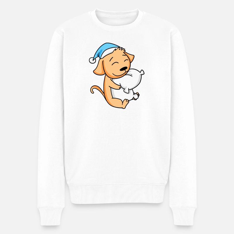 Hund Baby - Männer Premium Bio Pullover - Weiß