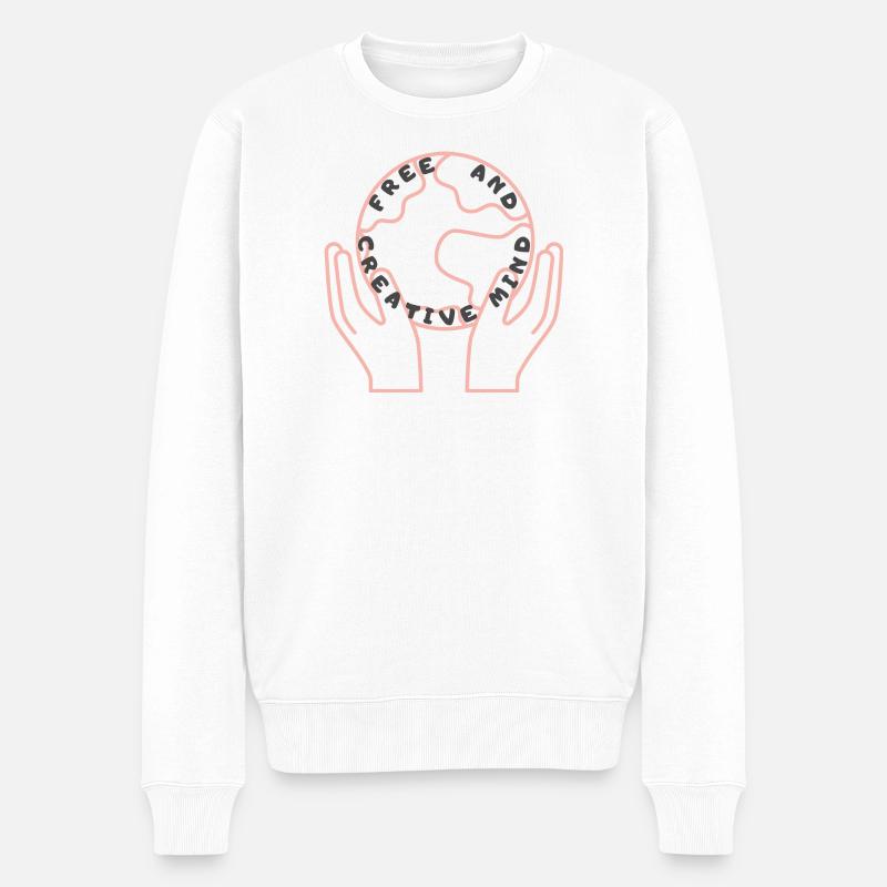 Free and creative mind. - Pull Premium bio Homme - blanc