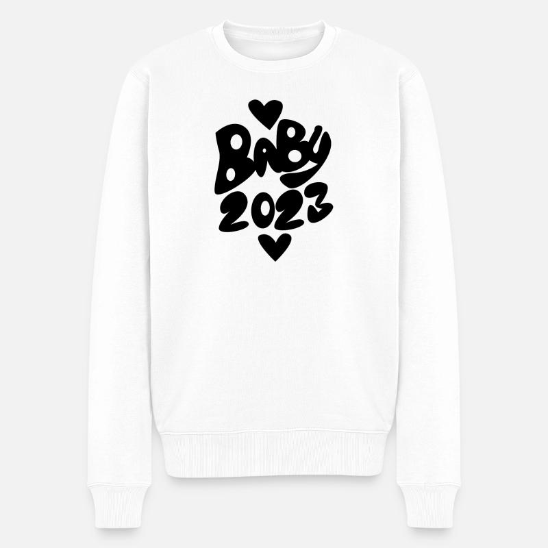 Bébé 2023 - Nouveau-né 2023 Cadeau bébé - Pull Premium bio Homme - blanc