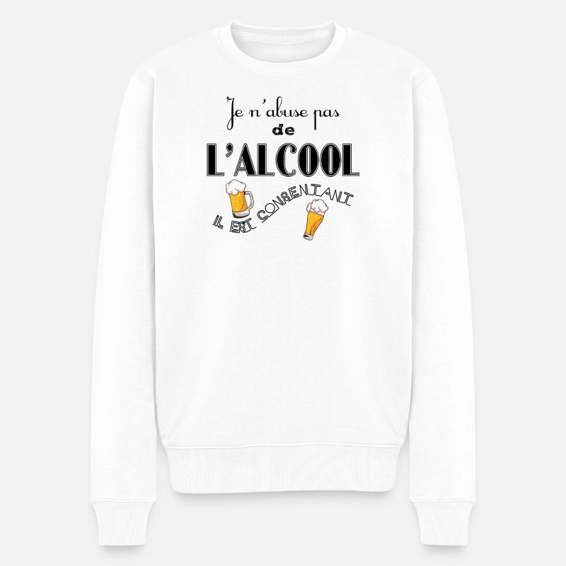 N'abuser pas de l'Alcool - Pull Premium bio Homme - blanc