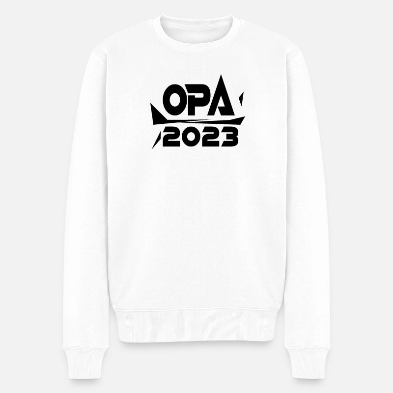 Opa 2023 - Opa werden - Bald Opa - Männer Premium Bio Pullover - Weiß