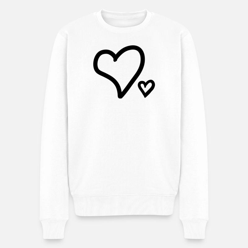 Cœurs - Pull Premium bio Homme - blanc