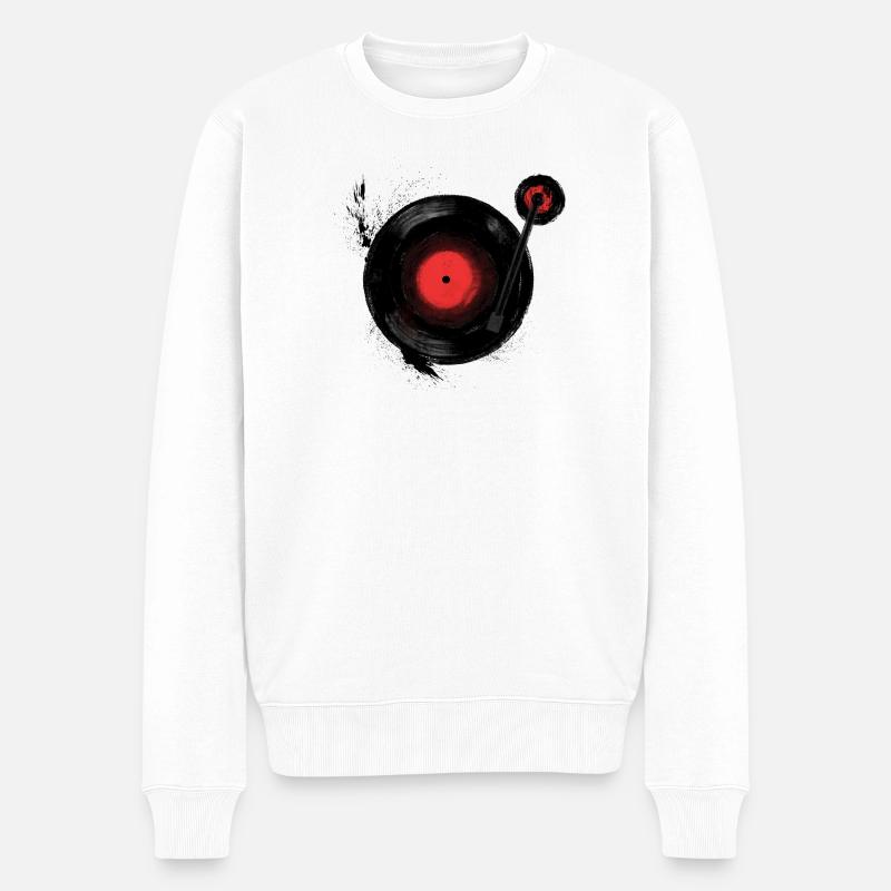Vinyle à bascule - Pull Premium bio Homme - blanc