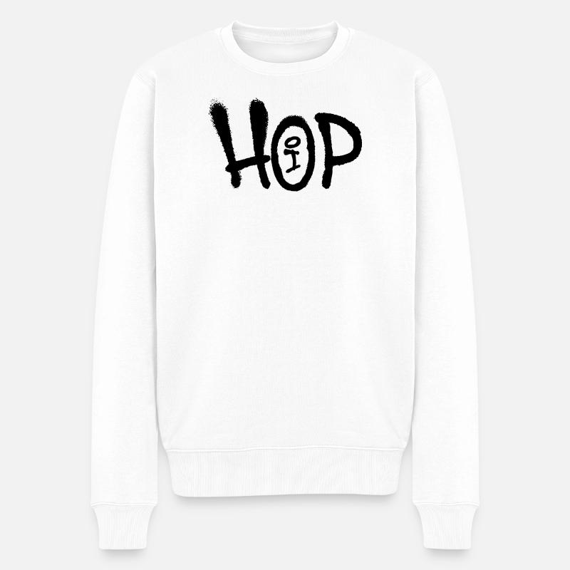 HipHop - Männer Premium Bio Pullover - Weiß