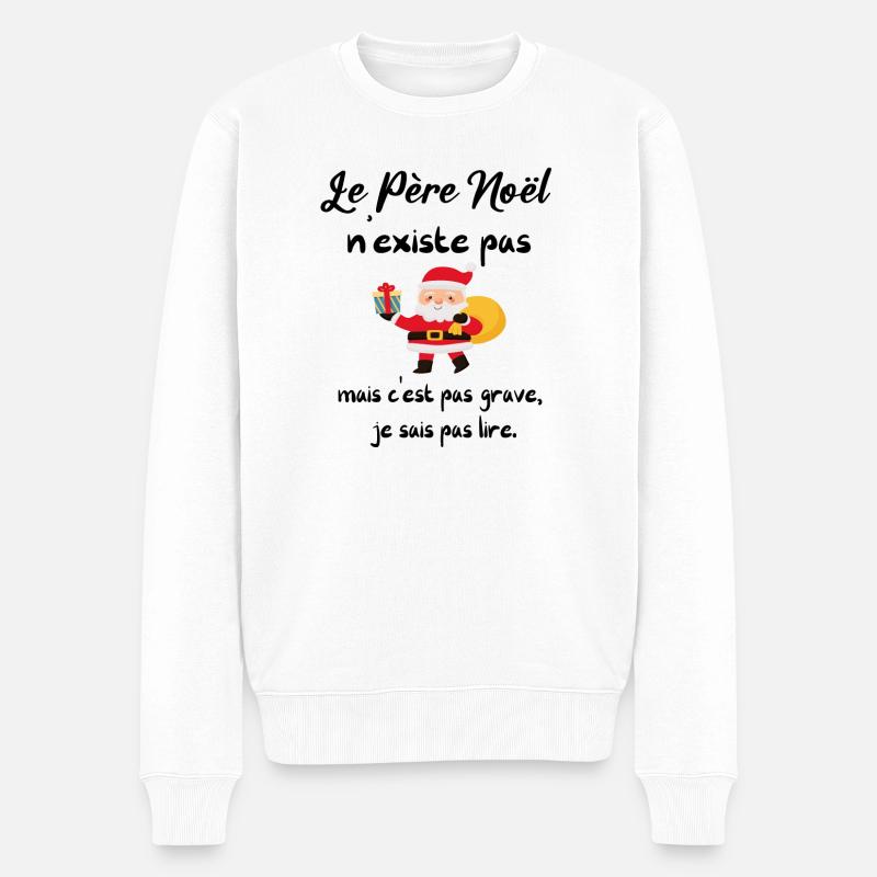 Der Weihnachtsmann existiert nicht - Männer Premium Bio Pullover - Weiß