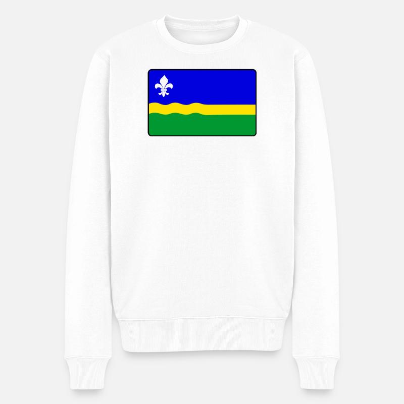 Flagge der Provinz Flevoland Flagge Flevoland - Männer Premium Bio Pullover - Weiß