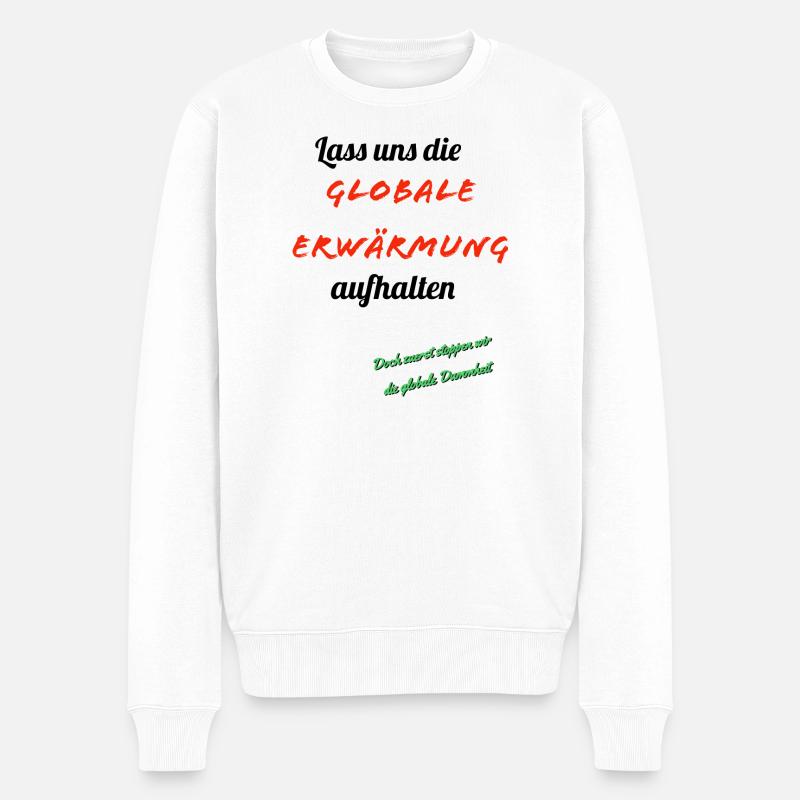 Le réchauffement climatique avec humour - Pull Premium bio Homme - blanc