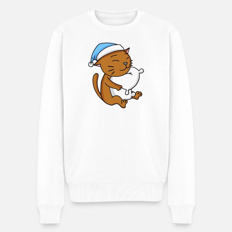 Katze Katzenrasse Abessinierkatze - Männer Premium Bio Pullover - Weiß