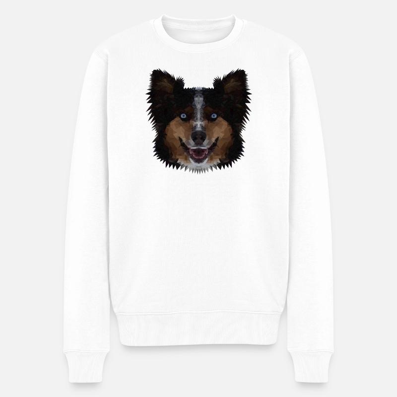 Polygone Chien - Pull Premium bio Homme - blanc