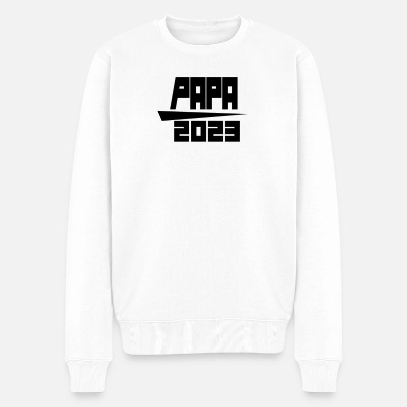 Papa 2023 - Männer Premium Bio Pullover - Weiß
