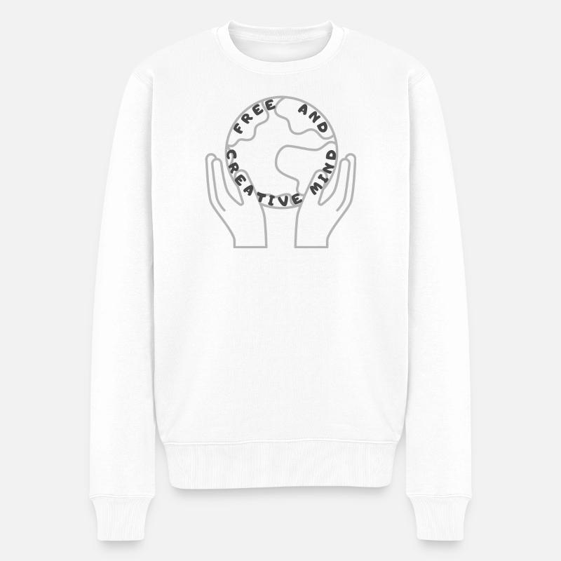 Freier und kreativer Geist. - Männer Premium Bio Pullover - Weiß