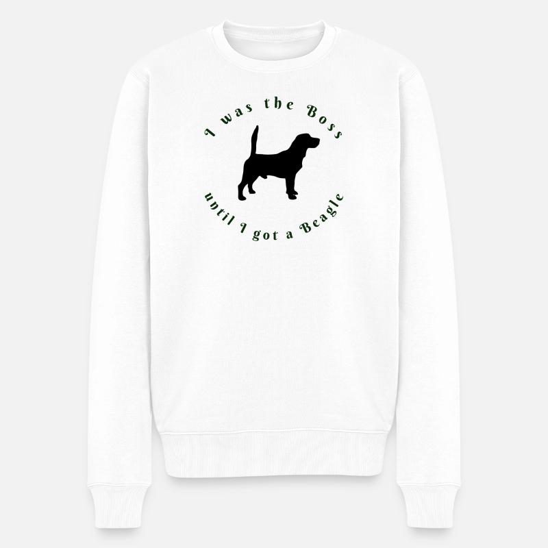 I Was The - Beagle Lovers Tee - Männer Premium Bio Pullover - Weiß