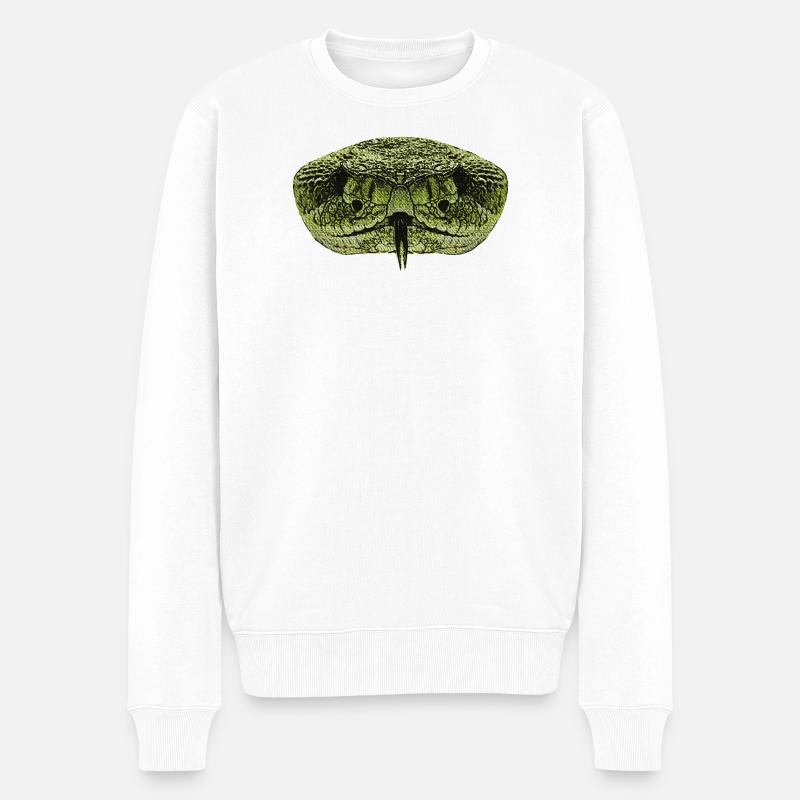 beste reptilien tees, schlangengesicht - Männer Premium Bio Pullover - Weiß