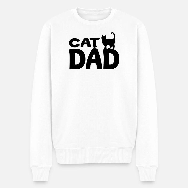 Cat Dad - Pull Premium bio Homme - blanc