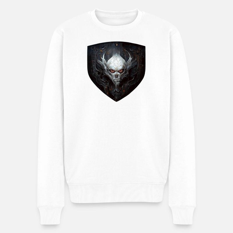 Totenkopf Wappen - Männer Premium Bio Pullover - Weiß