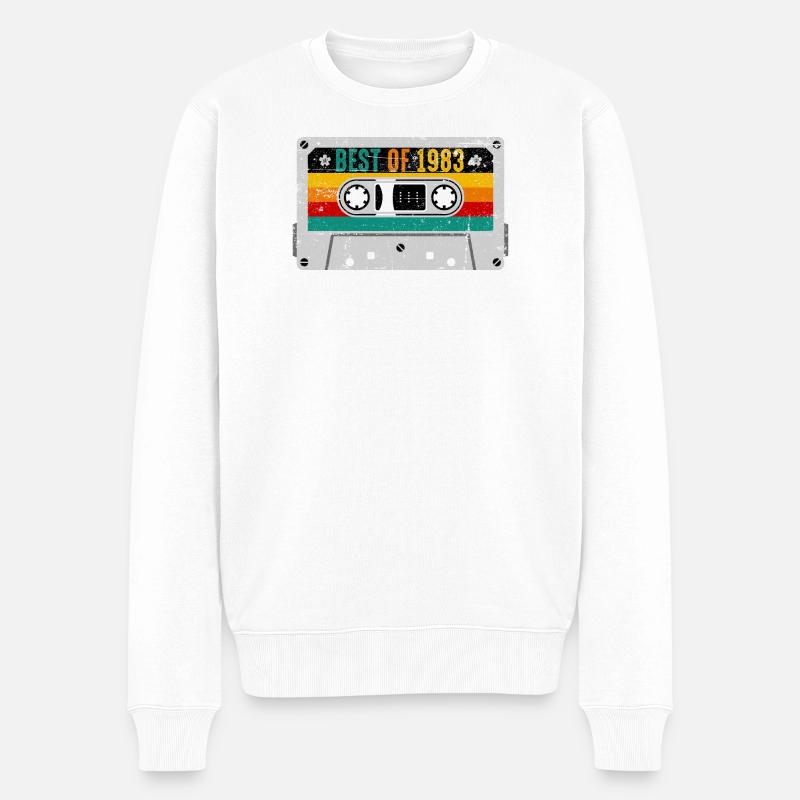 Das Beste von 1983 Cassette Retro - Männer Premium Bio Pullover - Weiß