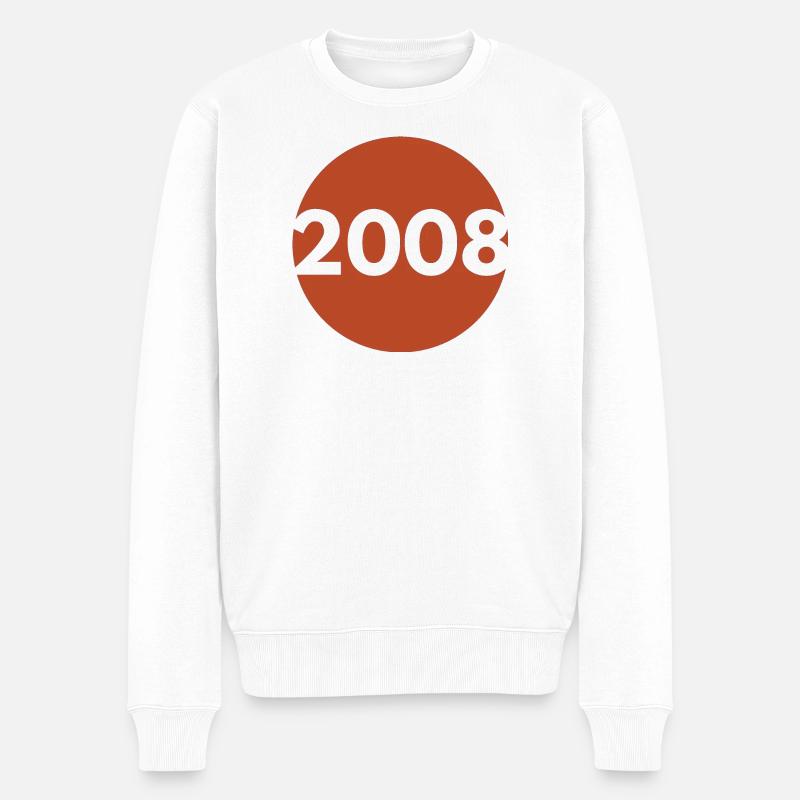 2008 Orange Rétro - Pull Premium bio Homme - blanc