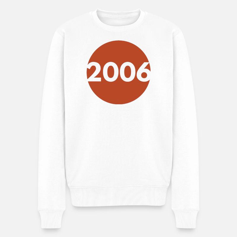 2006 Orange Retro - Männer Premium Bio Pullover - Weiß