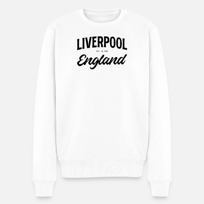 Liverpool Retro Design England - Männer Premium Bio Pullover - Weiß
