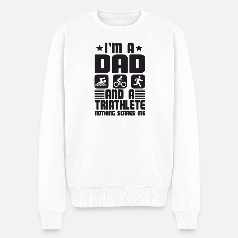 I'm A Dad And A Triathlete Nothing - Männer Premium Bio Pullover - Weiß